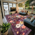 Area Rug 10x14 for Living Room, Machine Washable Floral Rug | Non Slip - Image 7