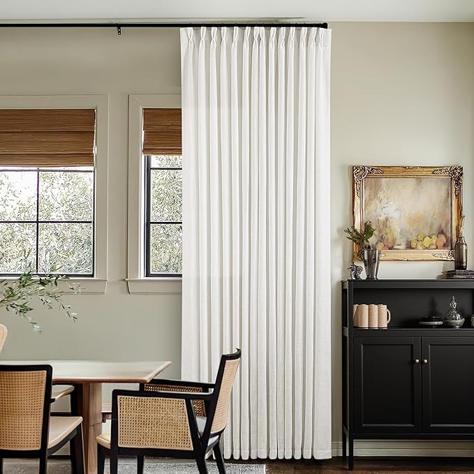 Beige White 120 Inch Curtains High Ceiling Tall Curtains 2 Panels | Pinch - Image 9
