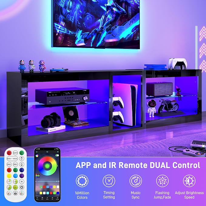 71in Large LED TV Stands W/Power Outlet - Image 3