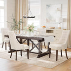 COLAMY Fabric Side Dining Chairs Set of 6, Wingback Upholstered Dining Room - Image 7