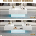 White Marble Modern Coffee Table - Image 3