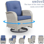 Belord Patio Wicker Chairs Swivel Rocker - Image 3