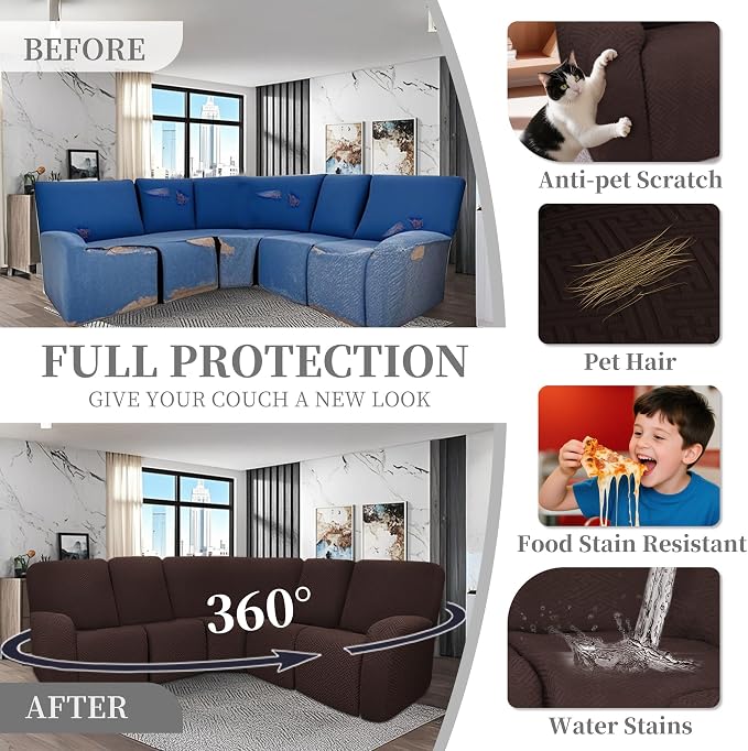 100% Waterproof Sectional Recliner Couch Covers - Image 6