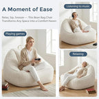 HUGHEAVEN Big Bean Bag Chairs for Adults, Giant Bean Bag Chair for Adults and - Image 5