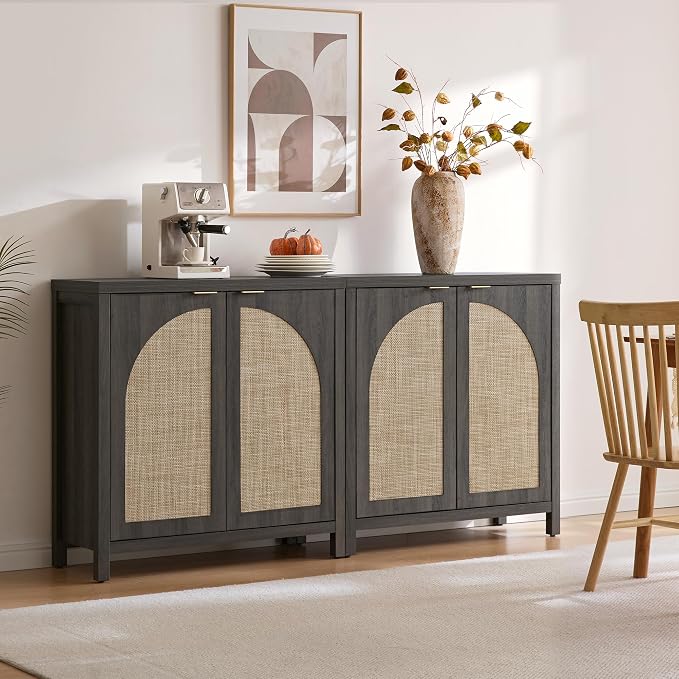 SICOTAS 68" W Rattan Sideboard Buffet Cabinet - Image 3