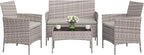 4-Piece Outdoor Furniture Set, PE Rattan Wicker Chairs - Image 7