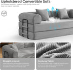 79" Convertible Sofa Bed with Fixed-Shape Frame & Removable Armrests, Modular - Image 7