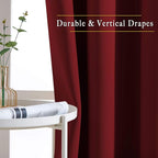 NICETOWN Red Kitchen Curtains for Christmas, Thermal Insulated Grommet Blackout - Image 5