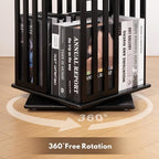 YOWOS Rotating Bookshelf Tower, 360° Display Spinning Bookcase, Bamboo - Image 5