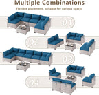 LOUVIXA 7 Piece Outdoor Patio Furniture Set, Outdoor Sectional Sofa, Wicker - Image 4