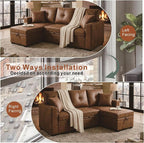 L Shaped Sectional Couch with Storage and Pull Out Bed, 3 Seater Sleeper Sofas - Image 7