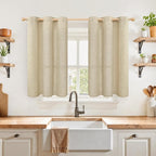 YoungsTex Burlap Linen Curtains 40 Inch Length by YoungsTex
