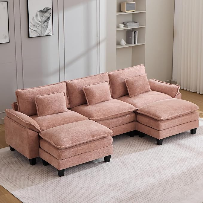 Oprisen 120" Modular Sectional Sofa, Comfy Cloud Couch Sectional Sofa by Oprisen