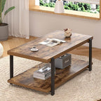 FOLUBAN Modern Coffee Table, Rustic Wood Center Table - Image 7