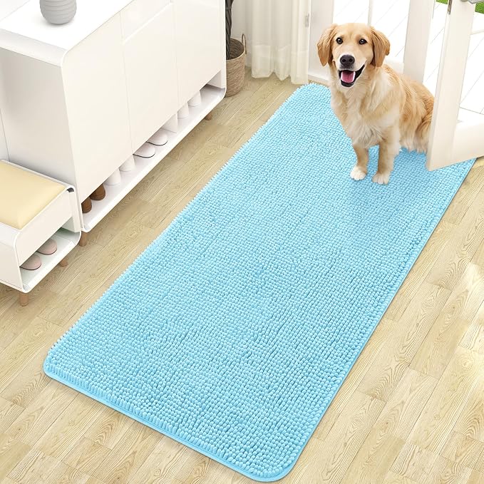 OLANLY Dog Door Mat for Muddy Paws 47x24, Super Absorbent Chenille Mud Mat | by OLANLY