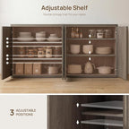 SICOTAS Buffet Cabinet with Storage Accent Sideboard Modern Credenza with Doors - Image 5