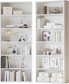 IRONCK Bookshelves and Bookcases Set of 2 Floor Standing 6 Tiers Display by IRONCK