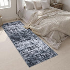 3x10 Washable Runner Rug：Modern Abstract Kitchen Carpet Black | - Image 4