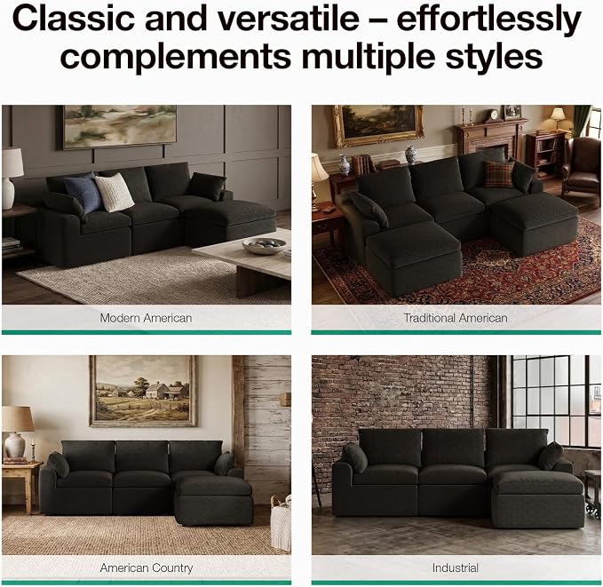 Novilla 104.3" Modular Cloud Couch, Modern Sectional Sofa - Image 22