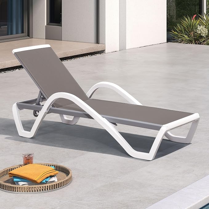 PURPLE LEAF Patio Chaise Lounge Chair by PURPLELEAF