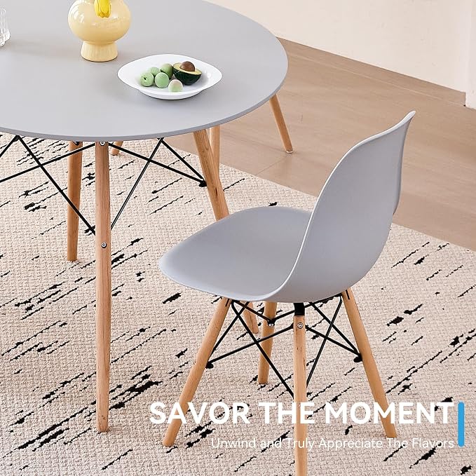 5-Piece Round Dining Table Set, Small 35.5" Kitchen Table Chairs Set of 4 Space - Image 8