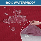 Smiry Waterproof Seat Covers for Dining Room Chairs Set of 6, Stretch Jacquard - Image 3