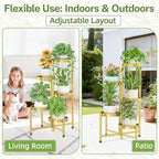 iDavosic.ly Plant Stand Indoor Outdoor, 5 Tier Corner Metal Flower Display - Image 6