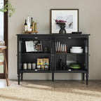 Vintage Buffet Sideboard with 4 Glass Doors, Deractive Crezada - Image 6