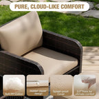 LEVELEVE Patio Conversation Set 5 Piece, Balcony Furniture Outdoor PE Rattan - Image 4