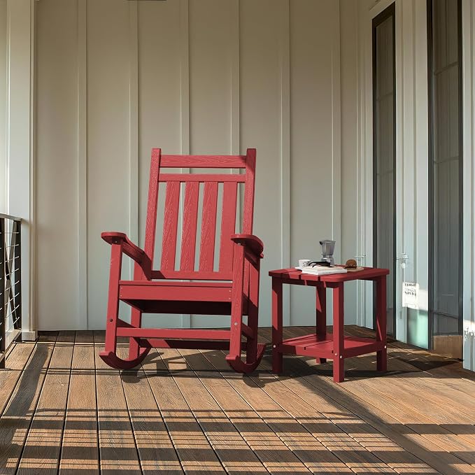 SERWALL Double Adirondack Side Table Set of 4, End Table- Red - Image 7