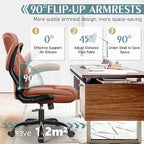 Leather Office Chair, PU Home Computer Desk Chairs - Image 4