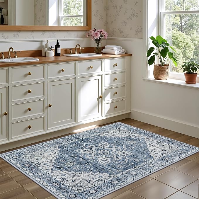 2x3 Area Rugs Living Room: Washable Vintage Rug - Image 4