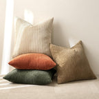 MIULEE Fall Corduroy Decorative Throw Pillow Covers Rust-Olive Green 20x20 | - Image 7