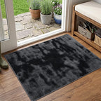 2x3 Tie-dye Dark Grey Area Rug Washable Non-Slip by Unknown