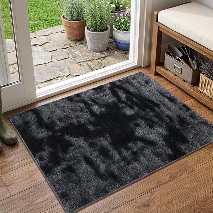 2x3 Tie-dye Dark Grey Area Rug Washable Non-Slip by Unknown