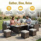 Wisteria Lane 7 Piece Patio Furniture Set, Wicker Patio Sectional - Image 2