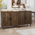 Kiasthome Buffet Cabinet with Wavy Fluted Doors, Sideboard Storage Cabinet with - Image 4