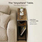 Narrow End Table with Magazine Rack, 2-Tier Slim Side Table - Image 4