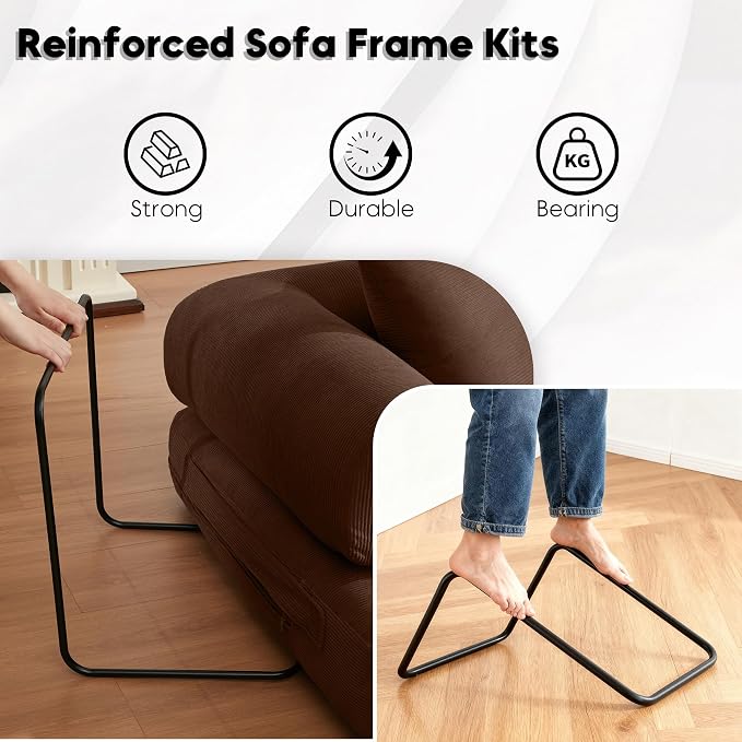 ZEIINPA Convertible Sleeper Sofa Bed, Corduroy Floor Couch - Image 3