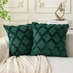 Set of 2 Soft Moroccan Throw Pillow Covers 20x20 Inch Plush Boho Decorative by Cozoomy
