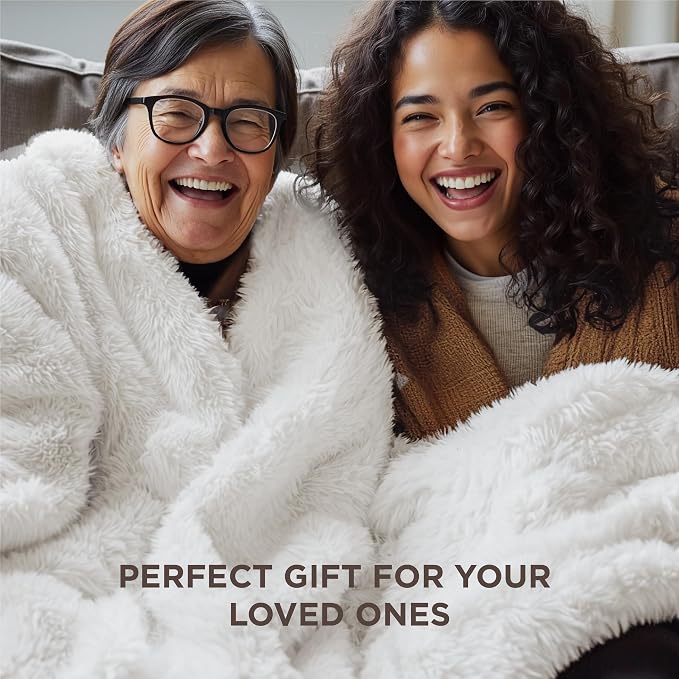 Bedsure GentleSoft Fluffy White Throw Blanket, Soft Cozy Furry Sherpa Fleece - Image 6