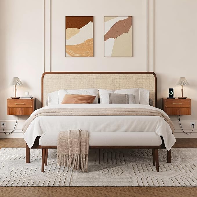 JOINICE Floating Nightstand Set of 2, Mid Century Modern Wall Mounted Bedside - Image 9
