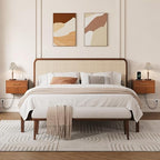JOINICE Floating Nightstand Set of 2, Mid Century Modern Wall Mounted Bedside - Image 9