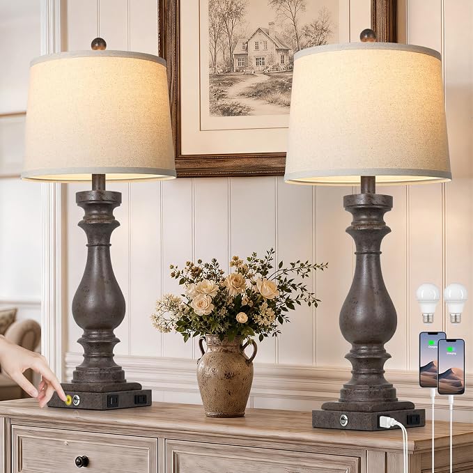 Cinkeda 29" Tall Farmhouse Table Lamp by Cinkeda