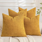 Set of 4 Soft Textured Decorative Throw Pillow Covers 18x18 Inch Cozy Farmhouse by Cozoomy