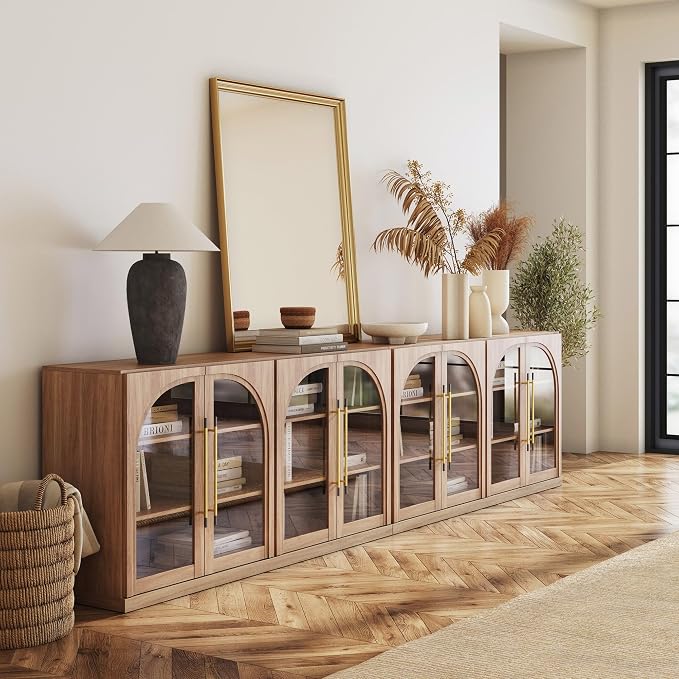 BELLEZE Set of 2 65" Arched Sideboard by BELLEZE