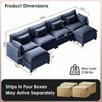 Marsail Modular Sectional Sofa 145.6" U-Shaped Modern Comfy Cloud Couch - Image 2