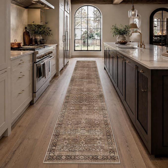 Schweek 2x12 Runner Rug Non-Slip Washable Neutral Rugs - Image 3