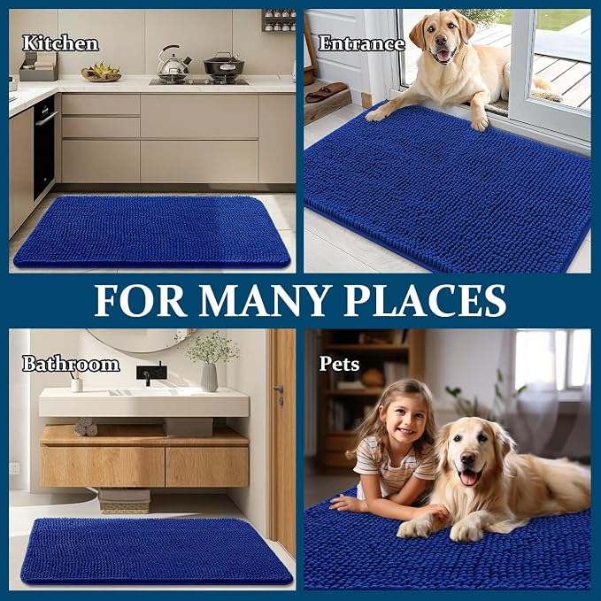OLANLY Dog Door Mat for Muddy Paws 50x30, Super Absorbent Chenille Mud Mat | - Image 8