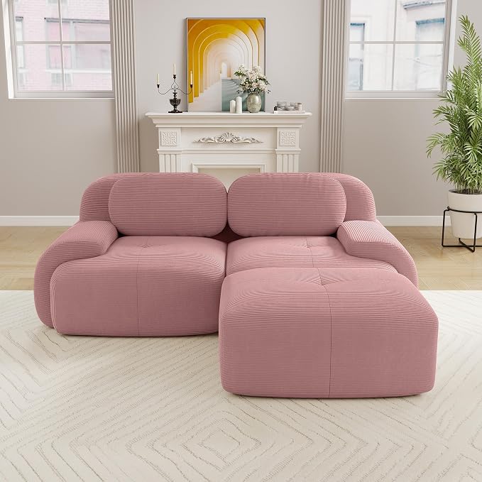 Boneless Sectional Couch, No Assembly Required, 81.8” L Shaped Modular Cloud - Image 2